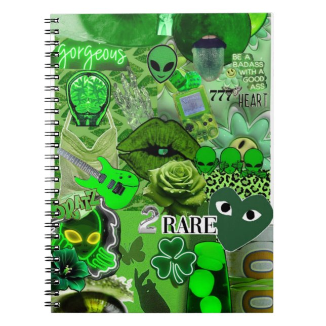 Carnet Rare Energy Green Collage - Alien esthétique & Vib (Devant)