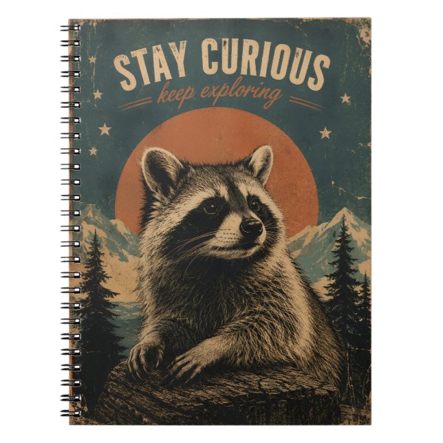 Carnet Raton laveur curieux vintage  (Devant)