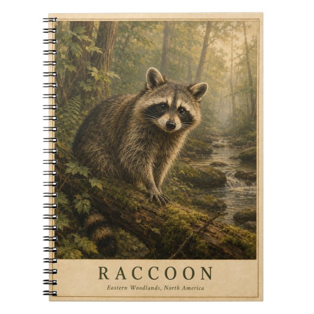 Carnet Raton laveur des bois de l'Est VINTAGE (Devant)