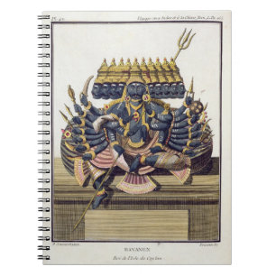 Carnet Ravana, roi de démon de la Ceylan, du 'voyage Ind