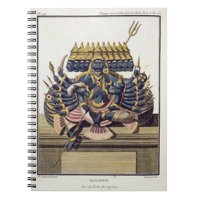 Carnet Ravana, roi de démon de la Ceylan, du 'voyage Ind (Devant)