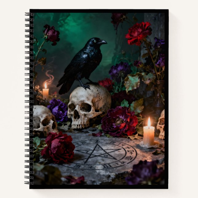 Carnet Raven and Skull with Pentagram (Devant)