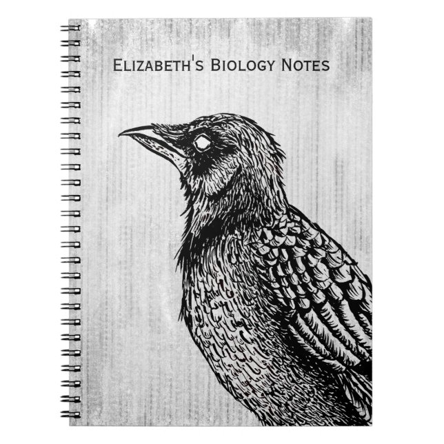 Carnet Raven Gothique Noir Blanc Horreur Ink Nom du dessi (Devant)