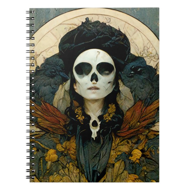 Carnet Raven Sorcière Imaginaire Horreur Goth Gothique (Devant)