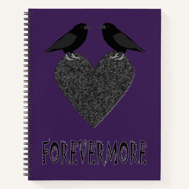 Carnet Ravens gothiques et Coeur noir (Devant)