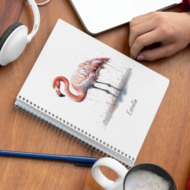 Carnet Rayon de Flamant rose : Aquarelle tropicale (Créateur téléchargé)