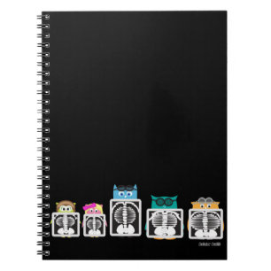 Carnet Rayon X de hibou d'aviateur