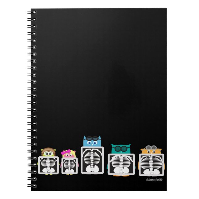 Carnet Rayon X de hibou d'aviateur (Devant)