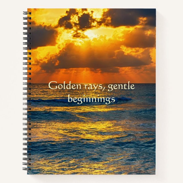 Carnet Rayons dorés Débuts doux Rayon de soleil Océan  (Devant)