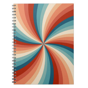 Carnet Rayons solaires ondulés de style rétro coloré