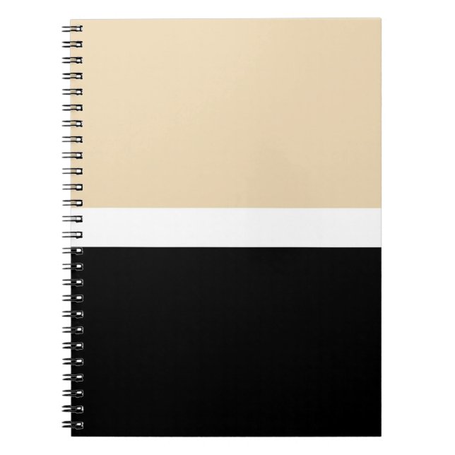 Carnet Rayure Abstraite Beige Noir (Devant)