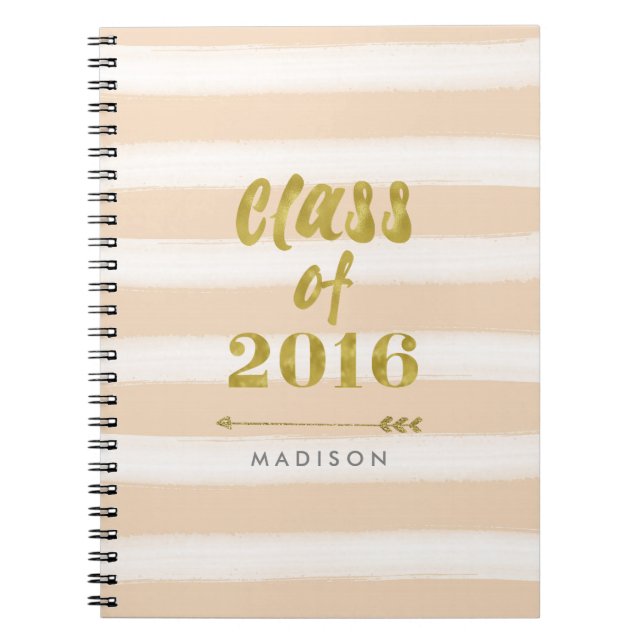 Carnet Rayure d'aquarelle et classe de feuille d'or de (Devant)