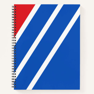 Carnet Rayure géométrique bleue et rouge minimaliste
