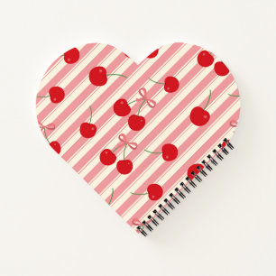 Carnet Rayure Ruban Cerise