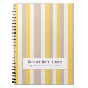Carnet Rayure verticale personnalisée jaune lavande