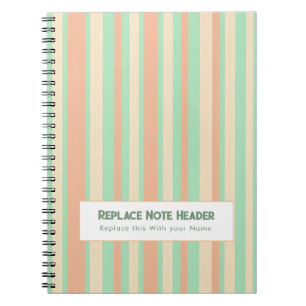 Carnet Rayure verticale personnalisée vert orange
