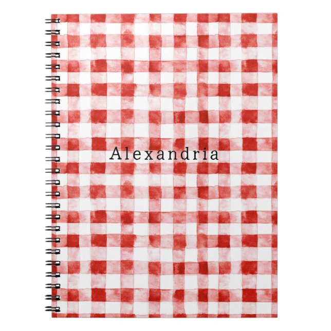 Carnet Rayures à carreaux rouges et blancs  (Devant)