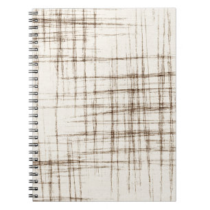 Carnet Rayures Abstraites Crème Marron