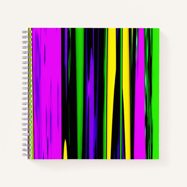 Carnet Rayures abstraites de Mardi Gras (Devant)