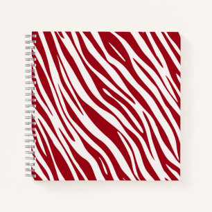 Carnet Rayures Animales Zèbre Rouge Tendance
