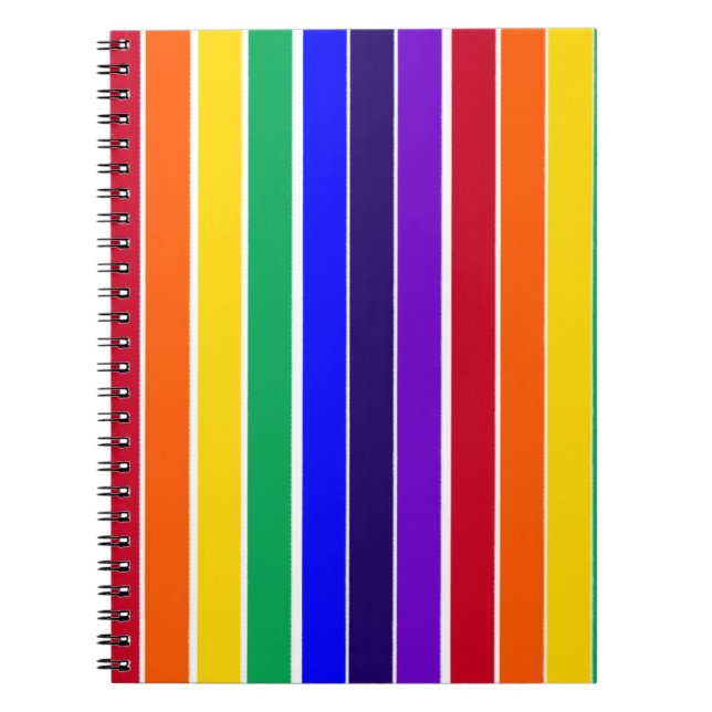Carnet Rayures arc-en-ciel (Devant)