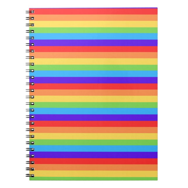 Carnet Rayures arc-en-ciel audacieuses (Devant)