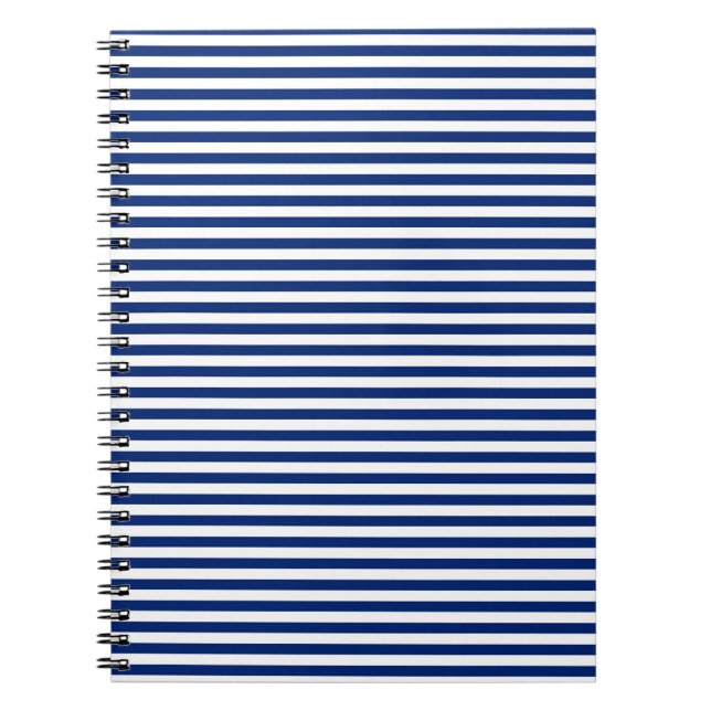 Carnet rayures bleu marine et blanc (Devant)