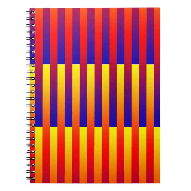 Carnet Rayures Bleu Rouge Jaune (Devant)