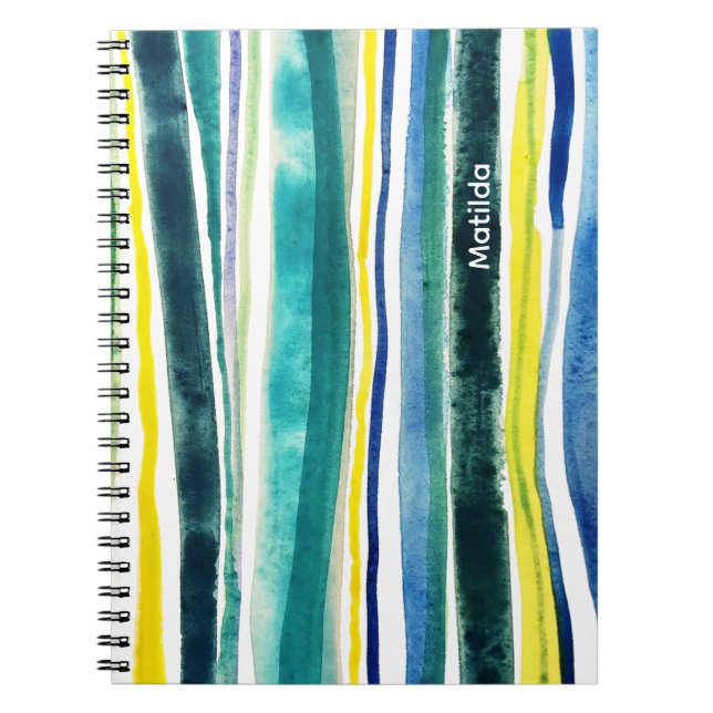 Carnet Rayures bleues et vertes (Devant)
