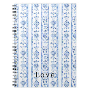 Carnet Rayures bleues rustiques siciliennes italiennes
