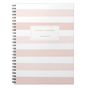 Carnet Rayures d'aquarelle rose vif moderne
