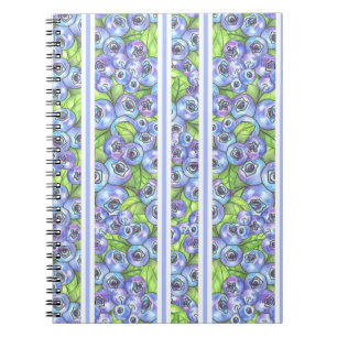 Carnet rayures de bleuets