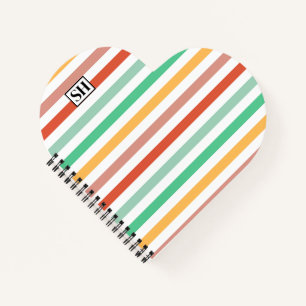 Carnet Rayures de bonbon Monogramme