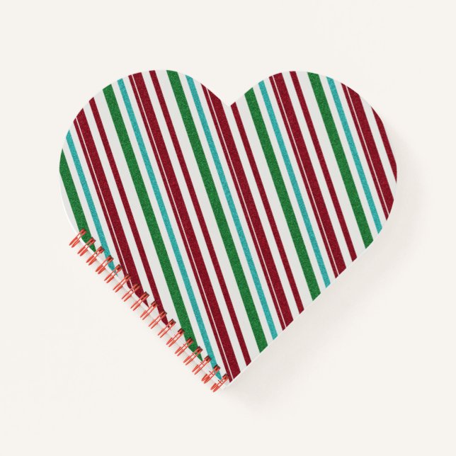 Carnet Rayures de bonbon Paillettes (Devant)