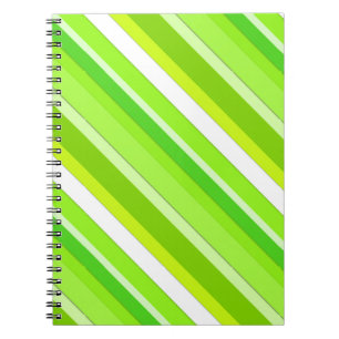 Carnet Rayures de bonbons en couches - vert citron et bla