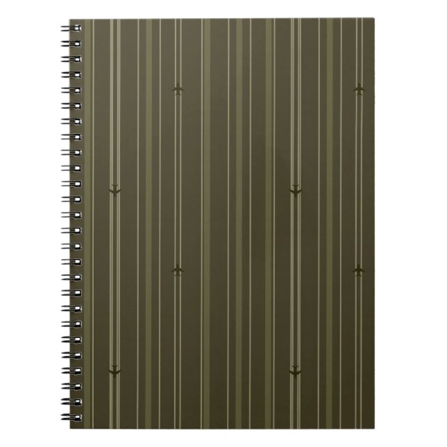 Carnet Rayures de flux jet en vert olive (Devant)