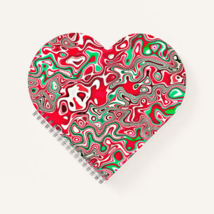 Carnet Rayures de Noël maximalistes funky ondulées tripan