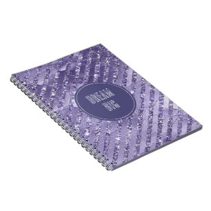 Carnet Rayures de Parties scintillant violet de glam de f