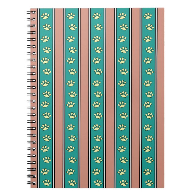 Carnet Rayures d'empreintes de pattes (Devant)