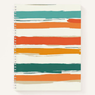 Carnet Rayures horizontales abstraites peintes à la bross