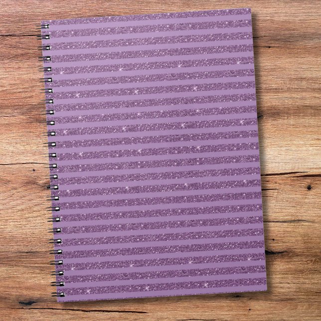 Carnet Rayures Horizontales de Style Pailleté Mûre Atténu (Créateur téléchargé)