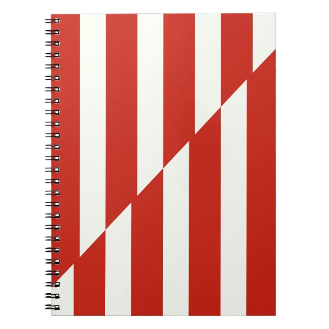 Carnet Rayures interrompues rouges  (Devant)