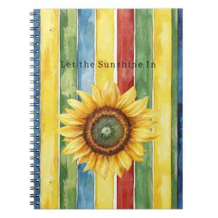 Carnet Rayures Italiennes Bleu Jaune Vert Rouge Tournesol