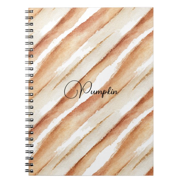 Carnet Rayures Latte Crème Citrouille Pêche   (Devant)