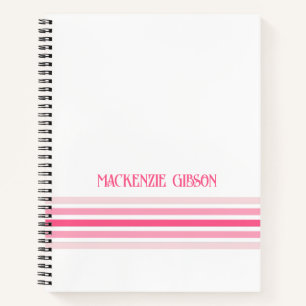Carnet Rayures minimalistes monogrammées rétro