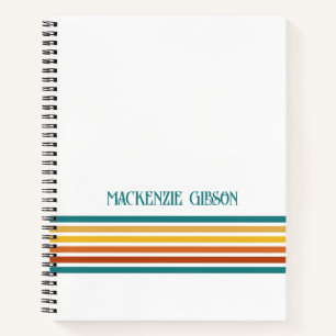 Carnet Rayures minimalistes monogrammées rétro