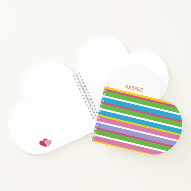 Carnet Rayures Modernes Couleurs Vives NOM Fun Prépa Hip (Intérieur)