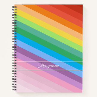 Carnet Rayures modernes de couleur arc-en-ciel