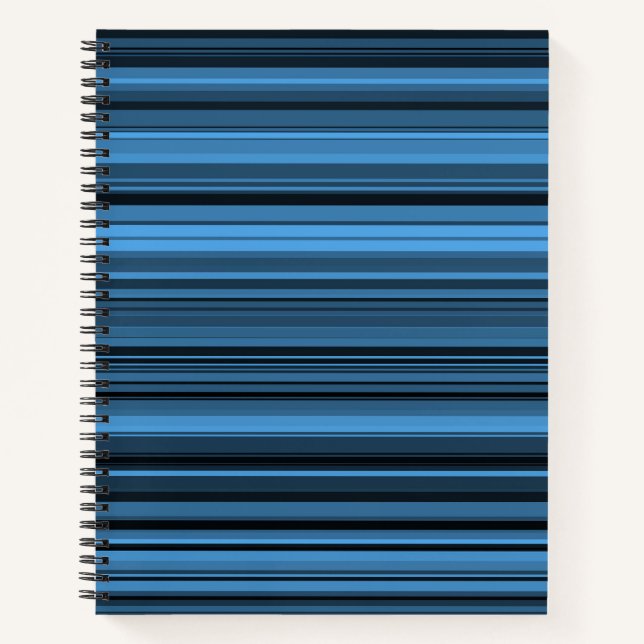 Carnet Rayures Noir Bleu (Devant)