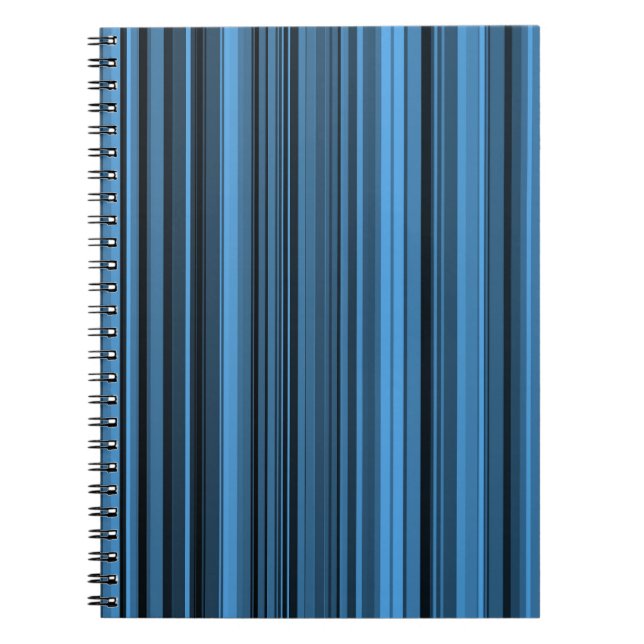 Carnet Rayures Noir Bleu (Devant)